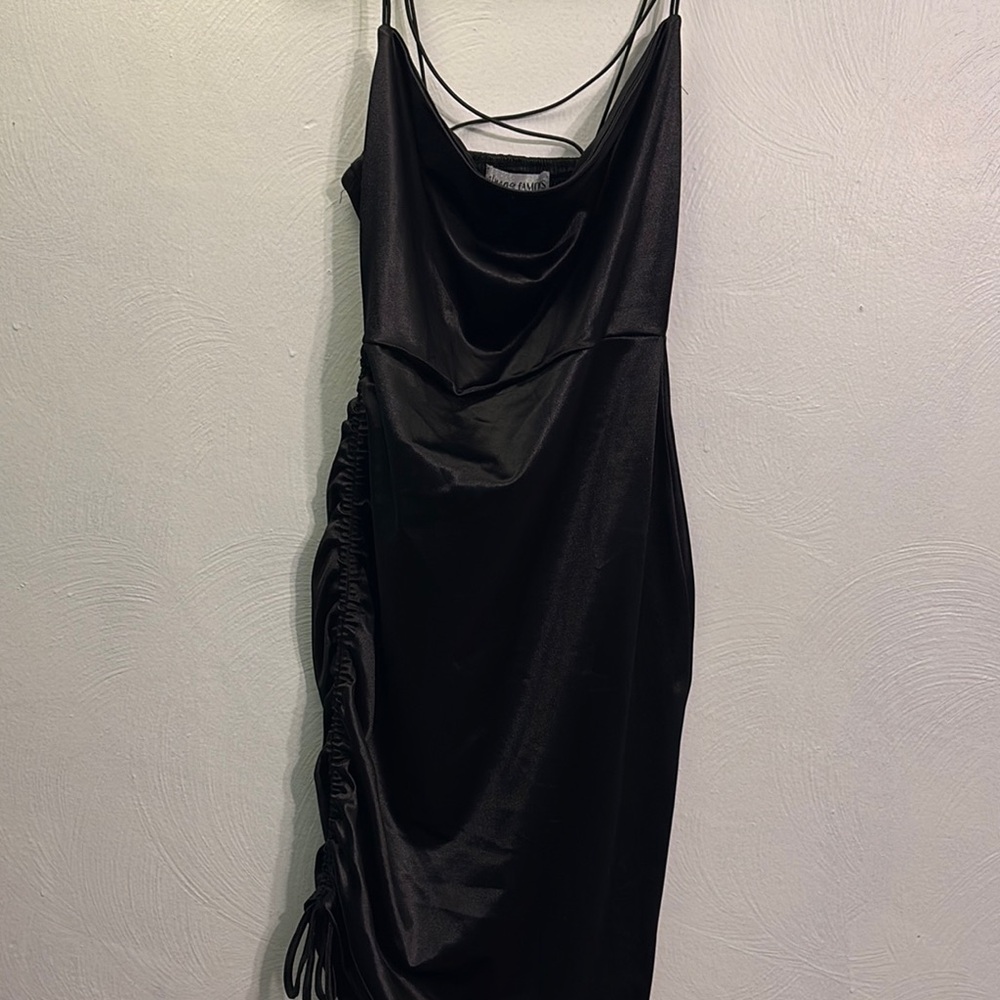 Almost Famous Black Asymmetrical Slip Dress